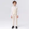 Mode garçons costumes vêtements solide baptême ensembles fleur mariage enfants fête vêtements 3 pièces 312Y Conjunto 231225