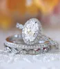Luxury fashion 925 standard silver white diamond female Ring Engagement Wedding Bride princess love ring size 6107102944