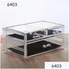 Food Savers Storage Containers Acrylic Organizer For Cosmetics Makeup Clear Cosmetic Box Ders Jewelry Mask Holder Stackable 230307 Dhwtl