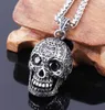 High Quality Skull Pendant Mens Stainless Steel Large Sugar Skull Pendant Necklace for Man stainless steel charm271Y1004240