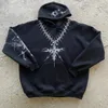 Punk gothique motif impression Y2k sweat à capuche Hip Hop décontracté sweat-shirt vente personnalité rétro vestes à capuche femmes hommes Streetwear 231225