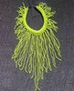 Handmade In Stock European Fashion Neon Yellow Statement Women Long Chokers Star Chunky Tassels Chains Beading Necklace233Y2857792
