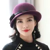 Beckyruiwu Lady Autumn and Winter Chic Irregular Brim Fedora Hats Woman Party Formell toppklass 100% ullfilt 231225