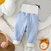 Pantalon automne hiver enfants pantalons chauds garçons filles une pièce polaire vêtements chauds pantalons de sport infantile enfants vêtements pantalon décontracté