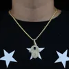 CZ Olhos do Anjo de Fátima Pingente Colar Iced Out Bling Cubic Zirconia Hamsa Mão Charme Hip Hop Mulheres Homens Jóias 231225