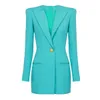 Designer femmes blazer veste manteau vêtements laine mélange printemps automne fermeture éclair arrière bouton unique libéré haut