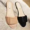 Mulheres Slides Verão Sandália de Couro Flats Carta Sandálias Senhoras Praia Flip Flops Conforto Chinelos de moda plana para mulheres marrom vermelho branco laranja rosa bl i9zp #