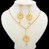 Dubai Goldfarbenes Halsketten-Schmuckset für Damen, baumelnde Ohrringe und Brautschmuck, Hochzeit, Verlobung, Schmuck, Geschenk 231226