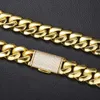 مجوهرات Iceman 12mm-20mm قفل الماس رابط الذهب سلسلة الطلاء سلسلة مجوهرات قلادة كوبية