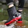 Rain Boots Man's Boots Fashion Ankle Boots Round Toe Plarform Boots Outdoor Non-slip Slip on Rain Shoes Men Fishing Boots 231226