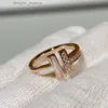 عالي الجودة العلامة التجارية مصمم فاخر Diamond خاتم الافتتاح المزدوج الجديد 925 Sterling Silver Band Fashion Fashion Rings Gift