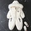 Vinterbarn kläder långsleeve tjock romper baby pojkar flickor huva jumpsuit barn onepiece skiddräkt utomhus varm kappa 231226