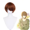 Death Note Night God Moon Middle School Second Master Dark Brown COS Wig Men's Short Hair High Temperature Silk Head Cover