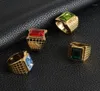 Anillos de racimo Titanio de alta calidad Acero inoxidable para hombres Mujer Piedra de nacimiento Anillo de piedra colorida 24k Color oro Boda 2021 17803270