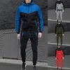 남성용 트랙복 스포츠웨어 세트 남성 가을 캐주얼 까마귀 스웨트 셔츠 재킷 코트 스포츠 바지 2 조각 일일 마모 의상