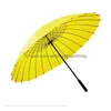 傘の虹の傘コンパクト大型風型24K女性のための非マティック高品質のストレートハンドル