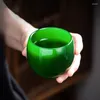 Tea Cups Chinese Cup Liu Li Stone Retro Emperor Green Jade Porcelain Master Cup-Ruyi Large Capacity Cha Wan Kungfu Set