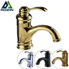 Torneiras Frete Grátis Deck Mount Bronze Bacia Torneira Curto Banheiro Vanity Sink Mixer Torneiras Água Quente e Fria Único Punho