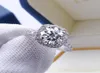 100 Lab Engagement Ring 13 Carat Round Brilliant Diamond Square Halo Dream Wedding Band Eternity With Box 2202125912144