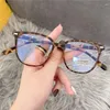Sonnenbrille 2024 Mode Anti Blaues Licht Flache Brille Vollrahmen Ultradünnes PC-Material Dame kann mit Myopie ausgestattet werden