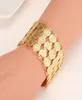 Arab Bracelet Women 18 K Solid GF Gold Coins Bangle Islam Middle East Chain Jewelry 190 30 MM 35mm Wide6648265