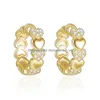 Hoop Huggie Hie Luxury Quality Jewelry Earrings For Women 2021 Trend Cz Crystal Heart Wide Loop Gold Sier Color Female Gift Drop De Dhyg0