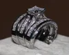 Vecalon Fine Jewelry Princesse taille 20ct Cz diamant bague de fiançailles ensemble de bagues de mariage pour femmes 14KT or blanc rempli bague RR1351433