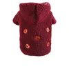 Vestuário para cães Roupas para animais de estimação Outono e inverno Calor vestindo moletons em ambos os pés Teddy Bear Bordado Padrão Cordeiro Jaqueta com capuz de pelúcia