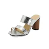 Hausschuhe PXELENA Große Größe 34-45 Frauen Sommer Slides Runde High Heels Ring Toe Flip Flops Mode Party Datum Strand Dame Urlaub