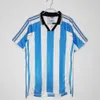 الأرجنتينا القميص الرجعية الرجعية Messis Vintage Jersey Soccer Jersey 2006 Football Maillot 1996 1997 Football Shirt بأكمام قصيرة 1998 1999 تي شيرت كلاسيكي