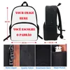 Bags 3pcs/set zaino ninja kidz zaino per spalle borse da stampa 3d borse da scuola mocchilas zaino studente