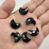 Pendant Necklaces Moon Shape Labradourites Stone 1PC Black Obsidian Amazonites Charm Crafts DIY Necklace Bracelet Earring 15 18mm