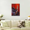 Målningar vackra oljemålningar kvinna flamenco dansare röd lila modern duk konstverk abstrakt dans konst hand målad för vardagsrum w w