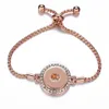 Nieuwe Rose Gold 18mm Snap Armbanden Europese Charm Bead Bangle Armband Mode-sieraden Voor Vrouwen Men280c