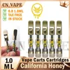 Kalifornien honungspåsar vagnar 0,8 ml 1,0 ml patroner 510 tråd tom förångare 2,0 mm hål koppar dropptips