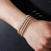 Bracelets à maillons en argent pur 15-21 CM, Bracelet de Tennis, bijoux pavés de 3mm/4mm, CZ scintillant, couleur or, cadeau éternel pour femme, superbes bijoux 925