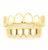 Hip Hop Teeth Grillz Hollow Top Bottom Fangs Bottom Grillz Set Vampire Grills Sets Gold Bling Hollow Bloodsucker Tooth Caps4357885