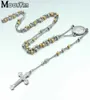 Moorvan NECKLACE,punk religious beads 60cm 4mm stainless steel for men charm y necklaces,round shaped VRN733258143