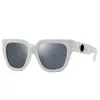 Gafas de sol cuadradas blancas de lujo de marca para mujer 2022 Moda Marco grande Sombra de mujer Cadena gruesa Templo Hip Hop Gafas de sol 231226