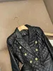 Manteau en cuir Pu noir pour femmes, épaulettes, petit costume décontracté pour femmes, vestes de costume en cuir, manteaux en cuir Design court 231226