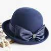 Senhoras inverno balde chapéu mãe ao ar livre 100% austrália lã cloche chapéu feminino boa qualidade elegante fedora 231225