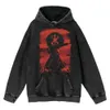 Anime Berserk Hoodie Sweatshirts Vintage Siyah Erkekler Giyim% 100 Pamuk Asit Yıkama Hoodies Kadın Hip Hop Y2K Giysileri Büyük Boy