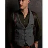 2024 New Woolen Single-breasted V-neck Business Casual Retro Sleeveless Vest Coat Men's Winter Clothes Wool Outerwear