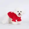 Vestuário para cães Cães Camisola de inverno Vermelho Pet Ano Roupas Quentes Engrossar Roupas de Gato