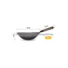 Sartenes Wok de hierro tradicional Woks sin recubrimiento Forjado a mano para cocina Mango de madera Olla de gas Utensilios de cocina 230224 Entrega directa Dh9Yj