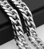 Miami Cuban Chains For Men Hip Hop Jewelry Whole Silver Color Thick Stainless Steel Big Chunky Necklace 13MM16mm19mm21mm8122655