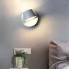 Lâmpadas de parede Nordic Interior LED Lâmpada com interruptor 350 graus Rotatable Única cabeça de cabeceira Luz de leitura El Quarto Sconce Iluminação