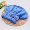 Serviette 2 pièces Microfibre Bowknot Wrap séchage rapide des cheveux serviettes de bain Spa chapeau chapeau pour accessoires de salle de bain