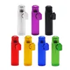 6 Estilo Snuff Snorter Metal Pipa para fumar tabaco Serie Bullet Rocket Dispensador de aleación de aluminio Tubo nasal Tubos de mano