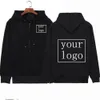 자신의 디자인 브랜드 /사진 zip up hoodies custom men 여자 텍스트 DIY 프린트 지퍼 스웨트 셔츠 느슨한 캐주얼 재킷 코트 231226